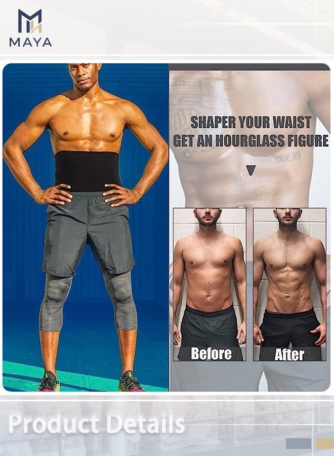 مايا حزام تنحيف الخصر للرجال، لفقدان الوزن، مدرب للبطن، مشد للبطن، حزام ساونا للتنحيف خالٍ من النيوبرين (مقاس كبير - كبير جدًا، أسود) - Image 2